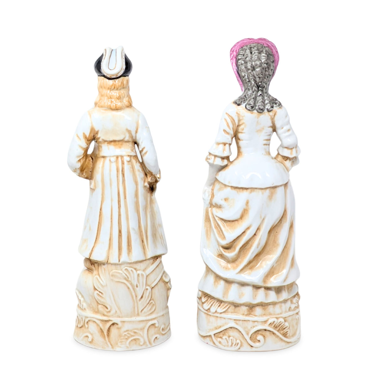 Japanese 16" Courting Couple Porcelain Figurines (Pair), ca. 1930