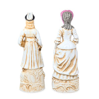 Japanese 16" Courting Couple Porcelain Figurines (Pair), ca. 1930