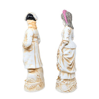 Japanese 16" Courting Couple Porcelain Figurines (Pair), ca. 1930