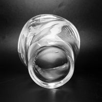 Vintage Orrefors Signed Bird of Paradise 4" Crystal Vase