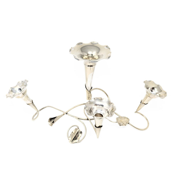 Art Nouveau Silverplate 4-Flute Epergne by Coles & Fryer, Birmingham, England