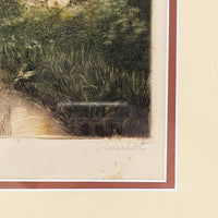 French Lithograph "Eau Aveyron", Signed "Charlot" Copyrighted 1935