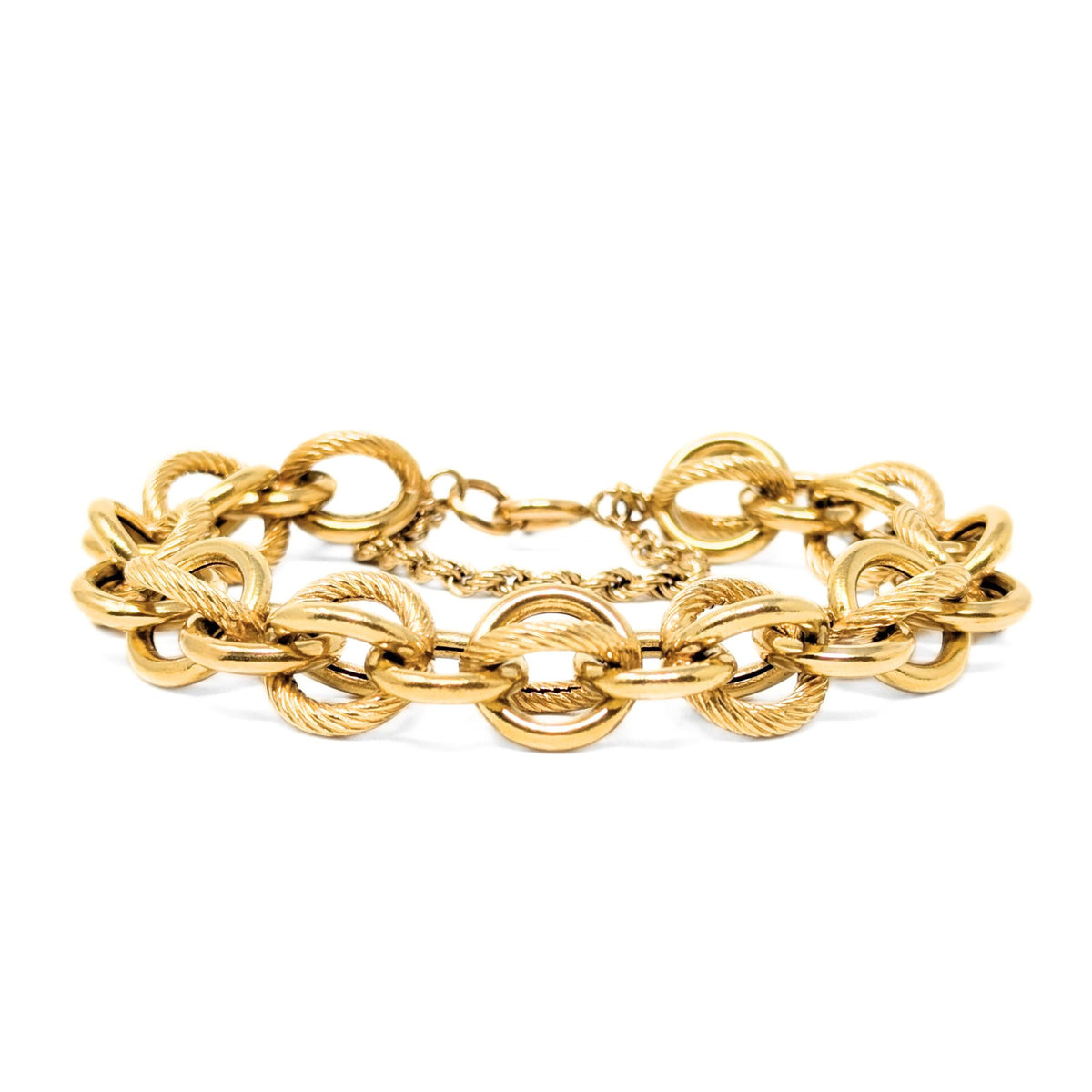 Italian 18K Gold 7" Link Bracelet