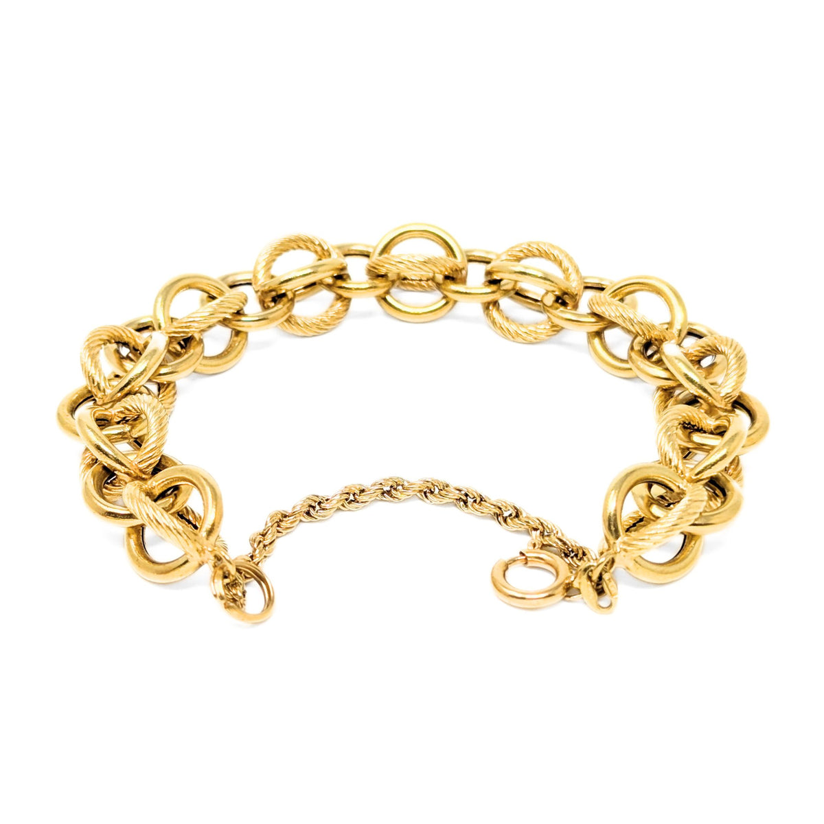 Italian 18K Gold 7" Link Bracelet