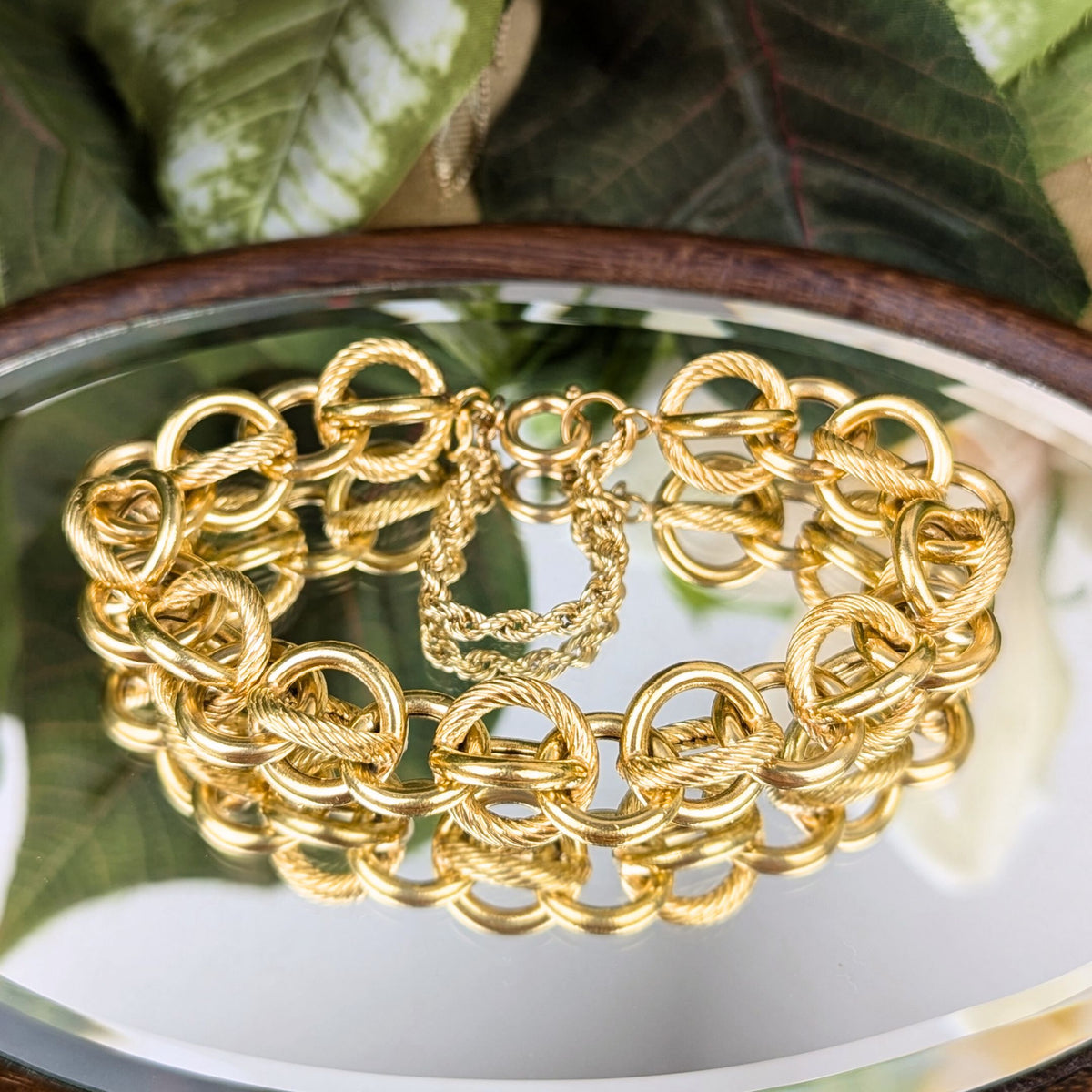 Italian 18K Gold 7" Link Bracelet