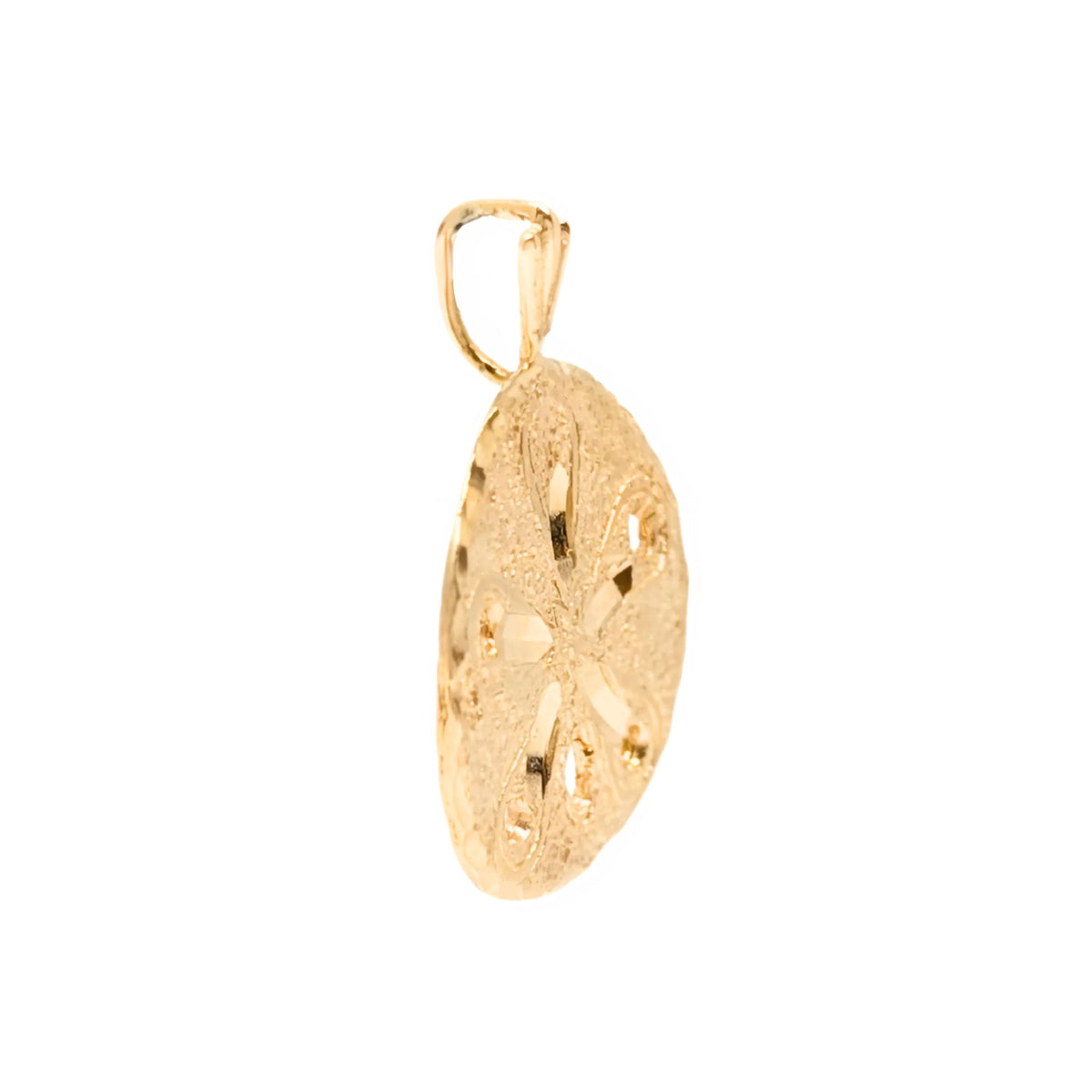 14K Gold 21mm Sand Dollar Pendant