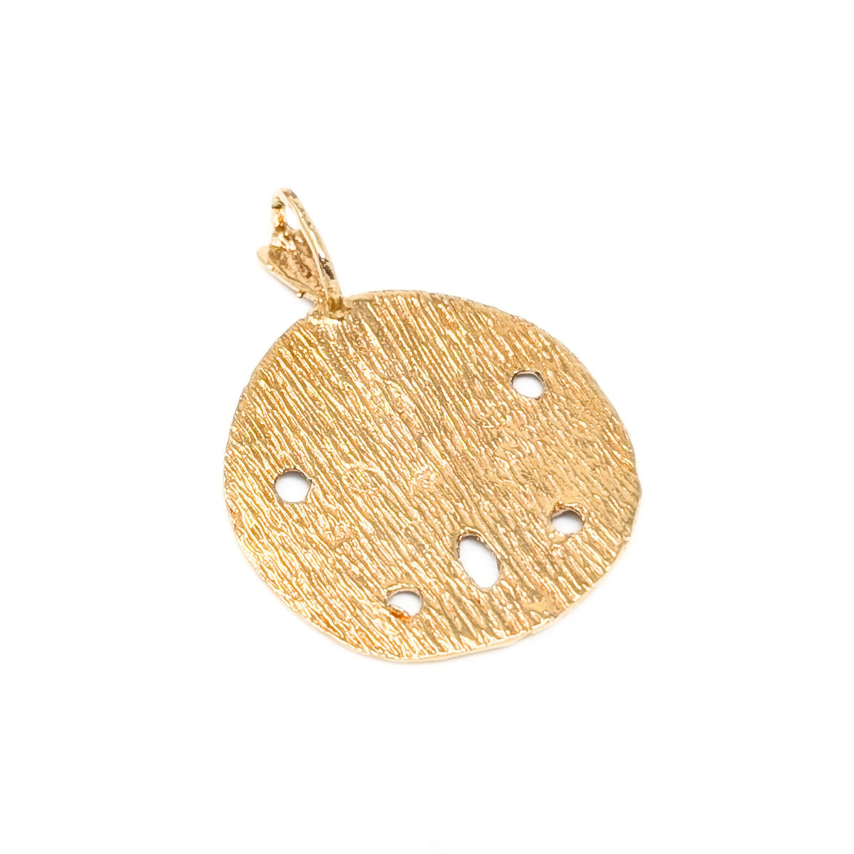 14K Gold 21mm Sand Dollar Pendant