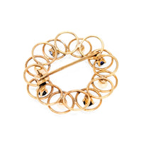 Vintage 14K Gold Sapphire & Pearl Wreath Brooch