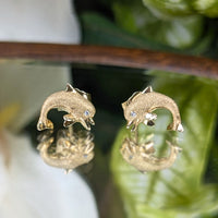 Denny Wong 14K Gold & Diamond Dolphin Stud Earrings