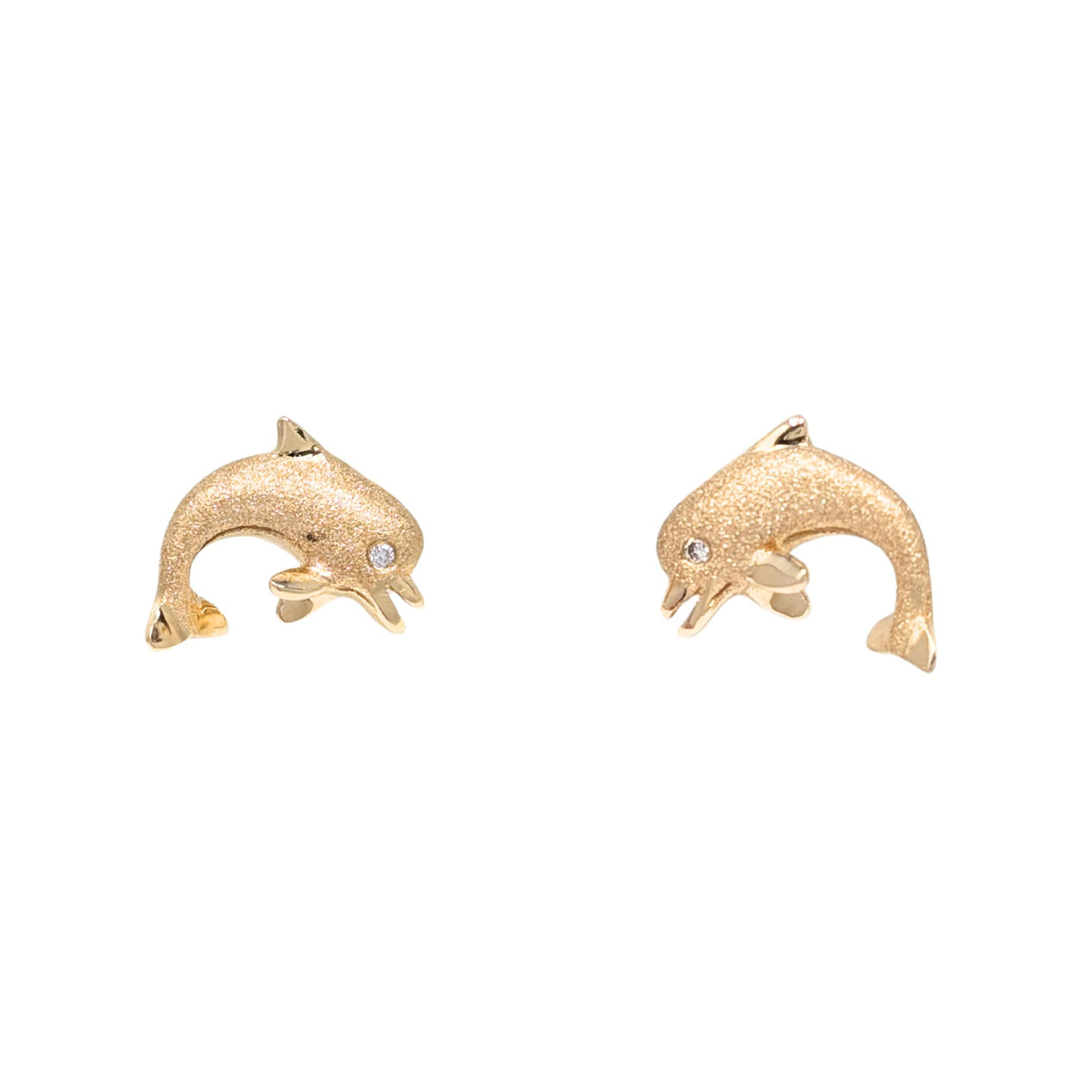 Denny Wong 14K Gold & Diamond Dolphin Stud Earrings
