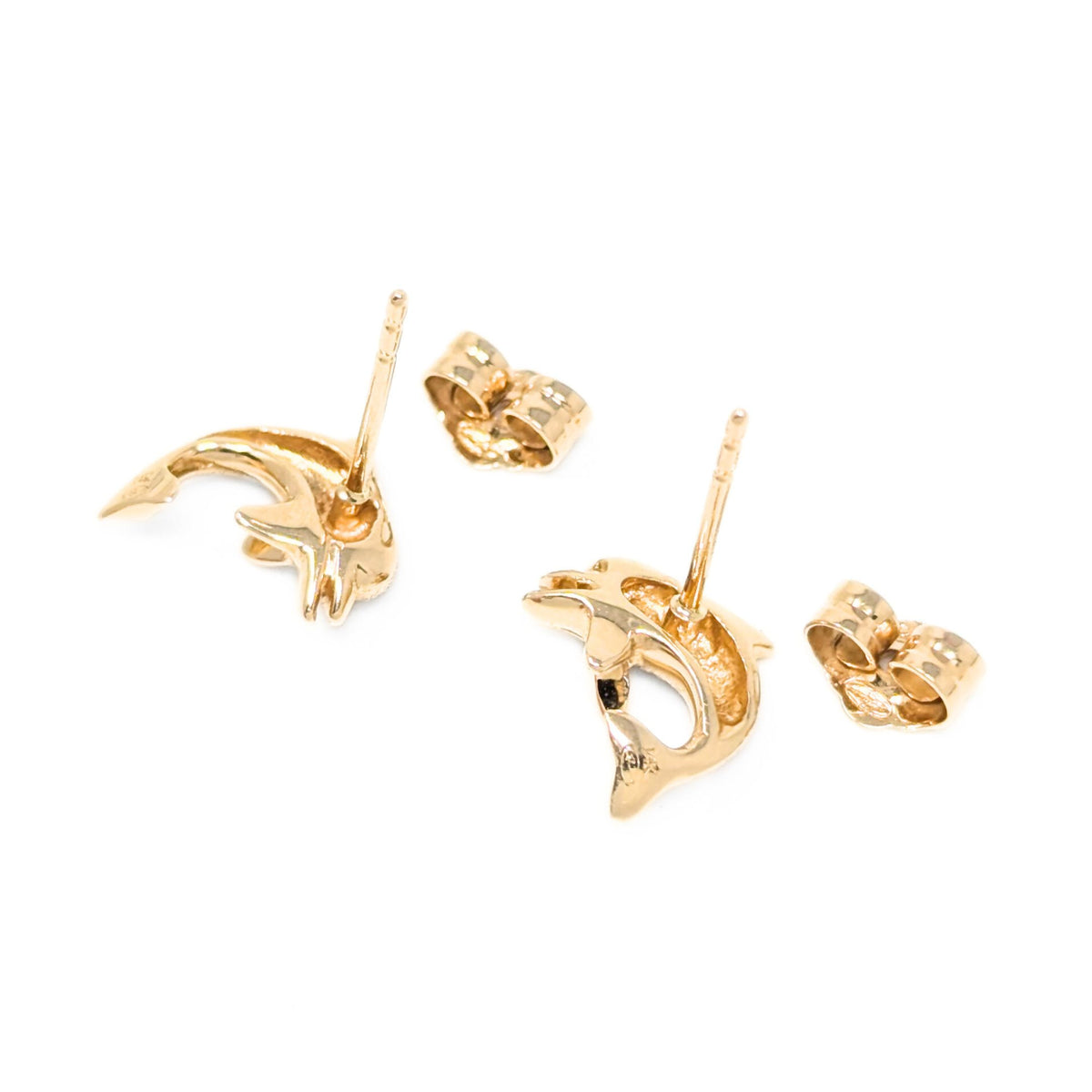Denny Wong 14K Gold & Diamond Dolphin Stud Earrings