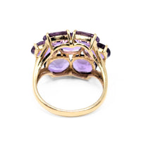 10K Gold Amethyst Flower Ring - Size 6.75