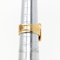 14K Gold 1960’s Blue Spinel Brushed Finish Buckle Ring - Size 6
