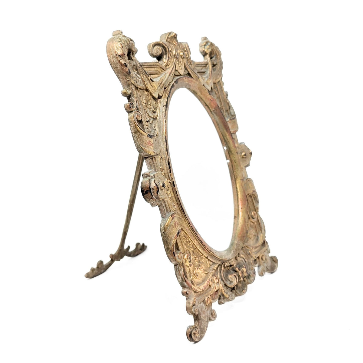 Edwardian Gilded Cast Iron Tabletop Picture Frame