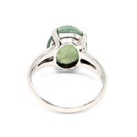 1970’s 10K White Gold Jade Ring - Size 6