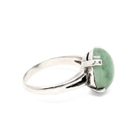 1970’s 10K White Gold Jade Ring - Size 6