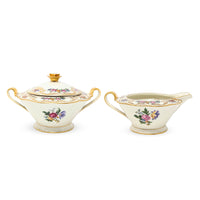 Royal Bayreuth Germany "Nurenberg" Creamer & Lidded Sugar Bowl