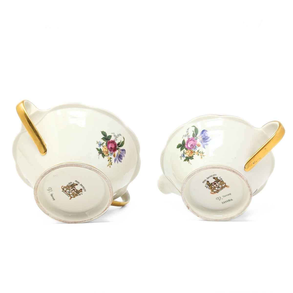 Royal Bayreuth Germany "Nurenberg" Creamer & Lidded Sugar Bowl