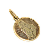 18K Gold Virgin Mary & Child 16mm Pendant/ Charm