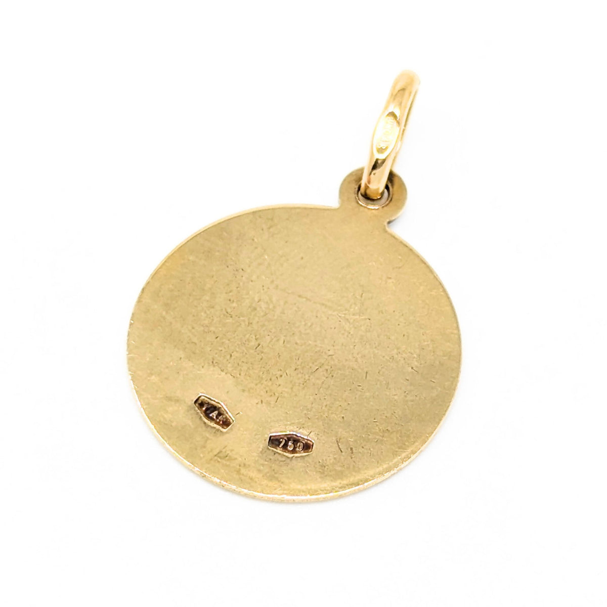 18K Gold Virgin Mary & Child 16mm Pendant/ Charm