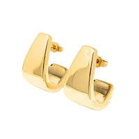 14K Gold Polished Oversized Huggie Earrings