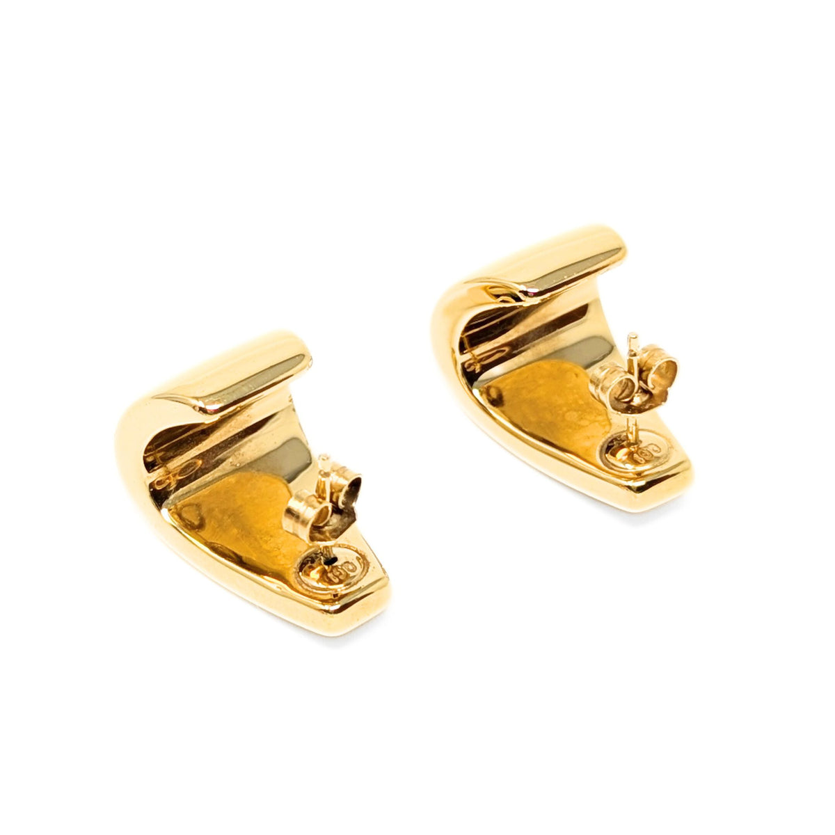 14K Gold Polished Oversized Huggie Earrings