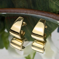 14K Gold Polished Oversized Huggie Earrings