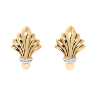 Italian 14K Two-Tone Gold Fan Earrings