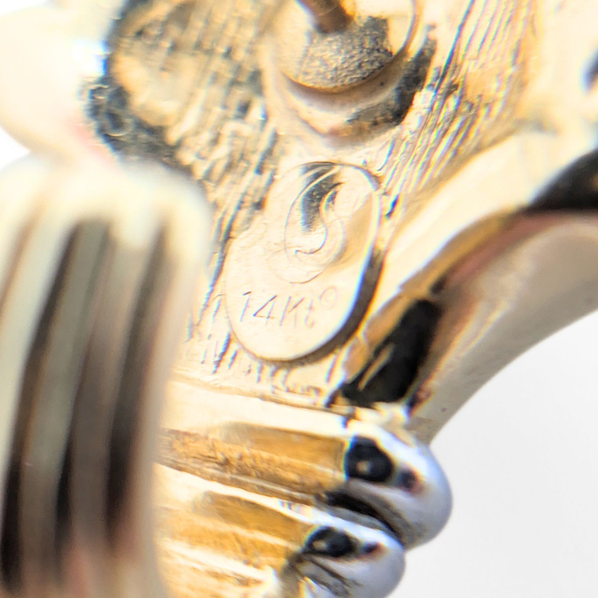 Italian 14K Two-Tone Gold Fan Earrings