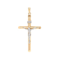 10K Two-Tone Gold 41mm "INRI" Crucifix Pendant
