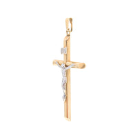 10K Two-Tone Gold 41mm "INRI" Crucifix Pendant