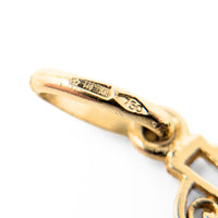 Italian 18K Gold Pierced Ankh Cross Key of Life Pendant