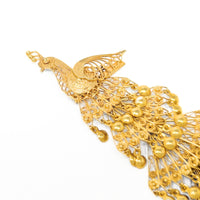 18K Gold Peacock Chandelier Articulated Filigree Pendant