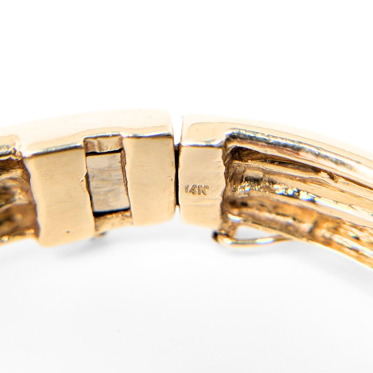 14K Gold Diamond, Emerald, Ruby, & Sapphire Bangle Bracelet
