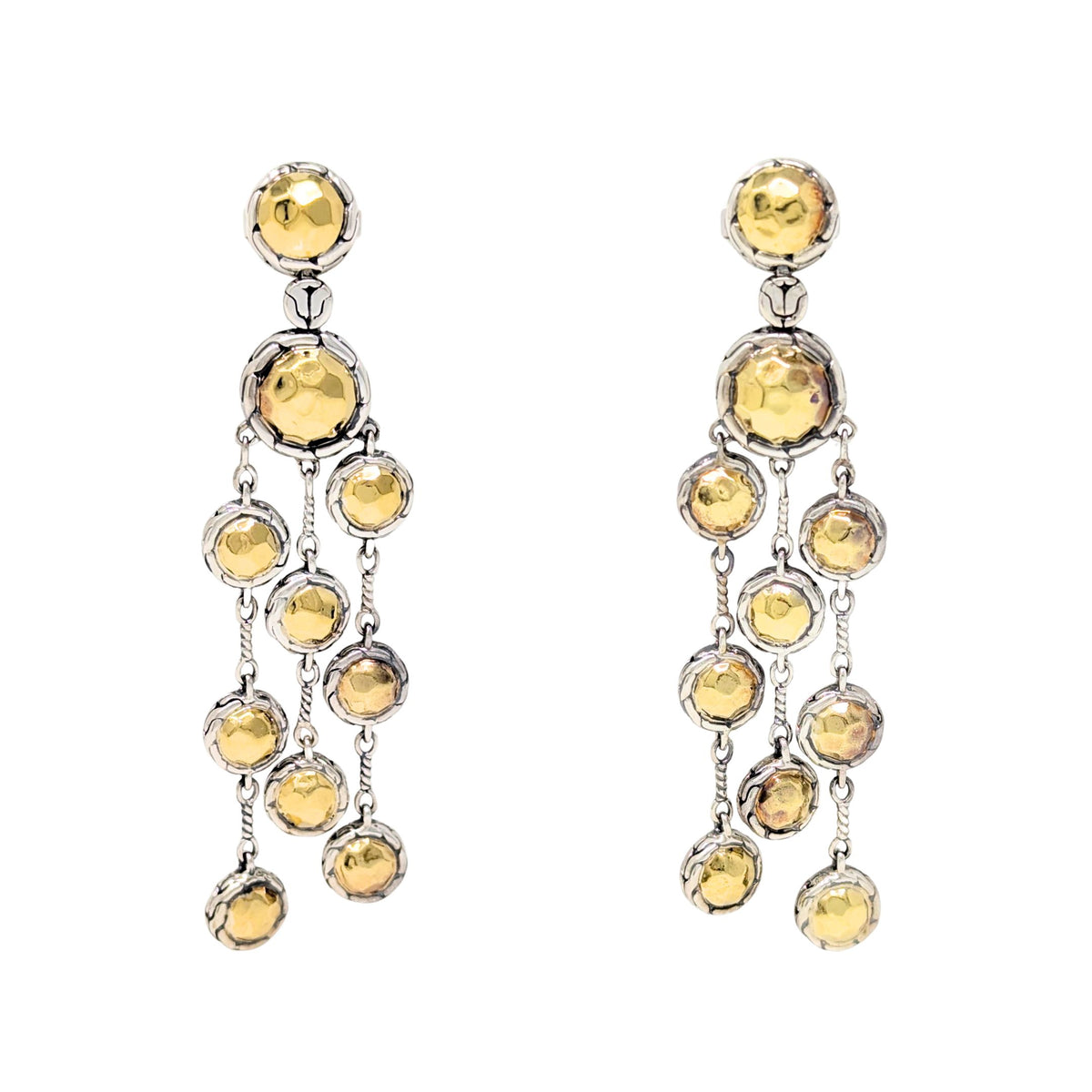 John Hardy Sterling Silver/22K Gold Palu Chandelier Drop Earrings