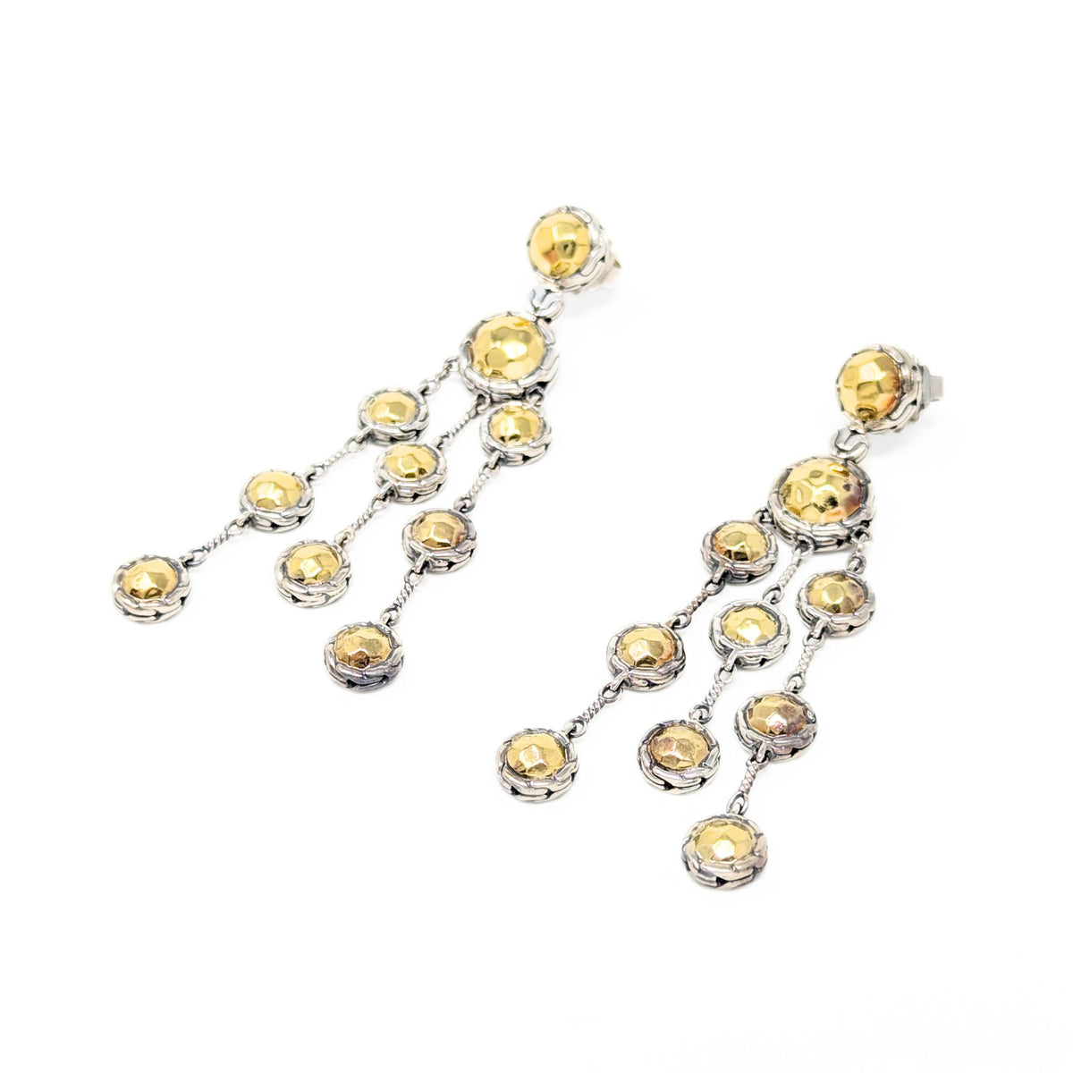 John Hardy Sterling Silver/22K Gold Palu Chandelier Drop Earrings