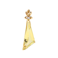 14K Gold Angled Geometric Lemon Citrine Pendant
