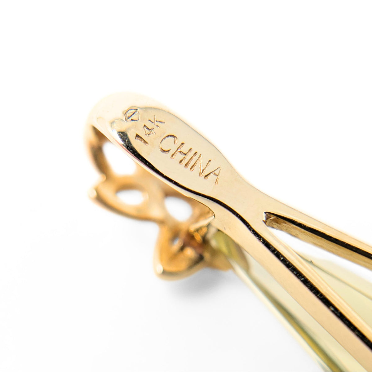 14K Gold Angled Geometric Lemon Citrine Pendant