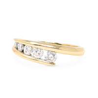 14K Gold .42tcw 5 Diamond Anniversary Ring - Size 7