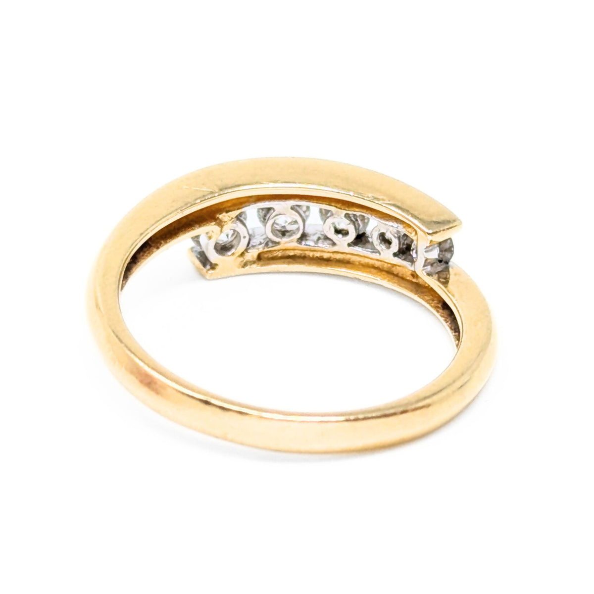 14K Gold .42tcw 5 Diamond Anniversary Ring - Size 7