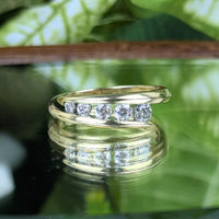 14K Gold .42tcw 5 Diamond Anniversary Ring - Size 7