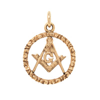 14K Gold Antique Free Mason Pendant