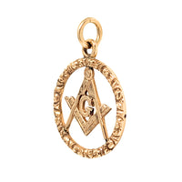 14K Gold Antique Free Mason Pendant
