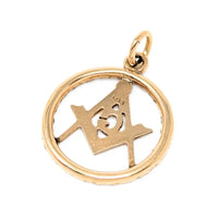 14K Gold Antique Free Mason Pendant