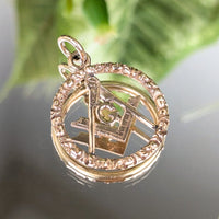 14K Gold Antique Free Mason Pendant