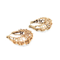 14K Gold Coral Net Hoop Earrings