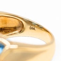 Bellarri 18K Gold Light Blue Topaz & Diamond Ring - Size 6.5