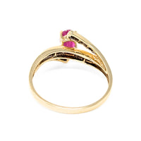 14K Gold Ruby & Diamond Ring - Size 10