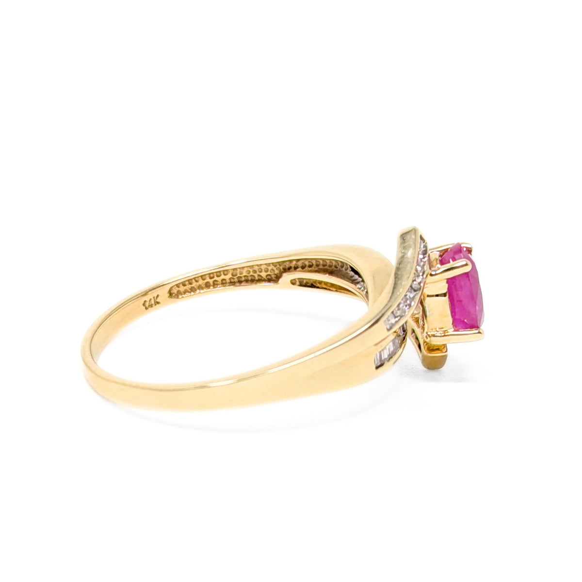 14K Gold Ruby & Diamond Ring - Size 10