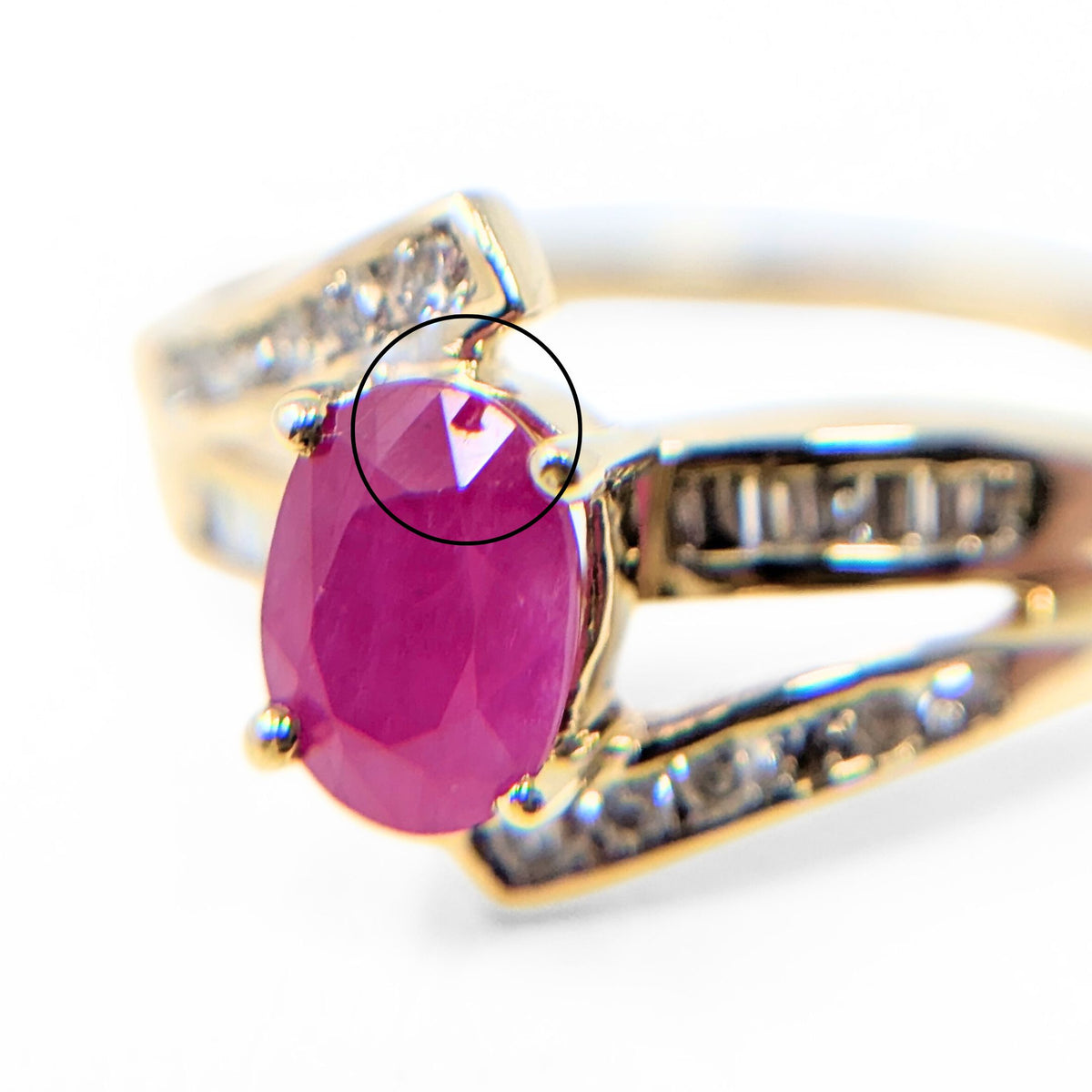 14K Gold Ruby & Diamond Ring - Size 10